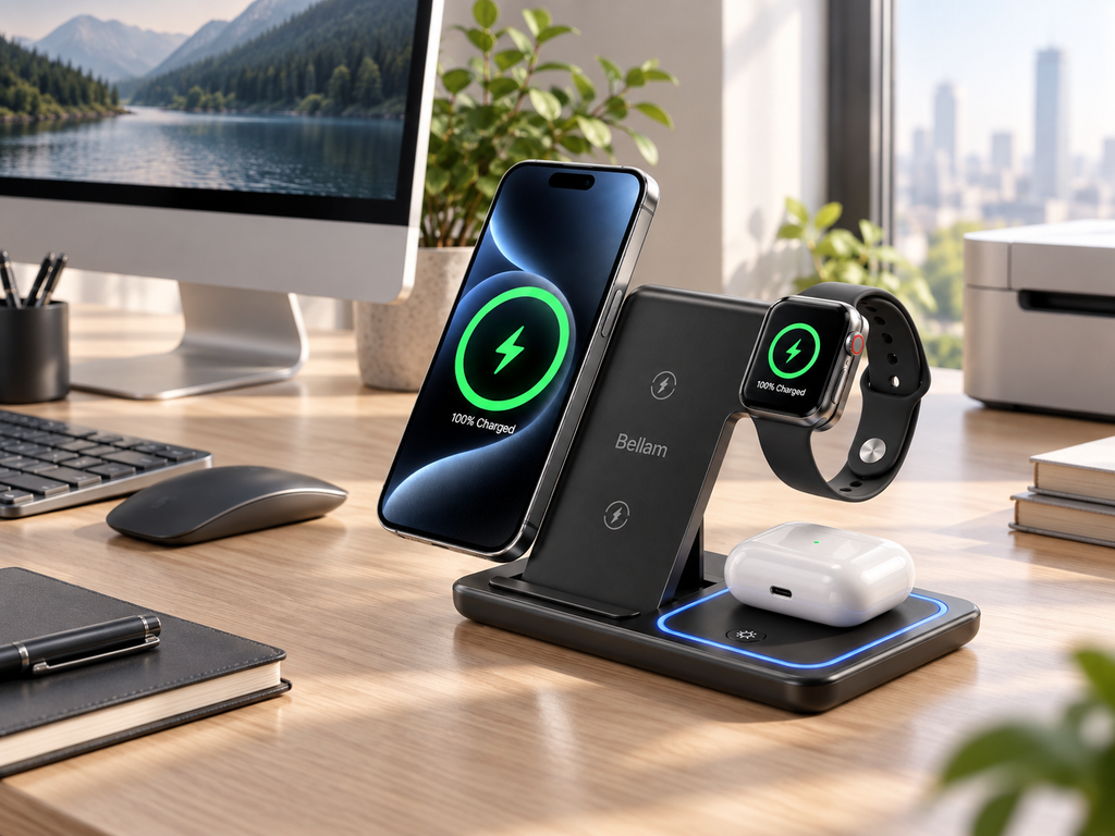 Bellam 3-in-1 Foldable Wireless Charging Station