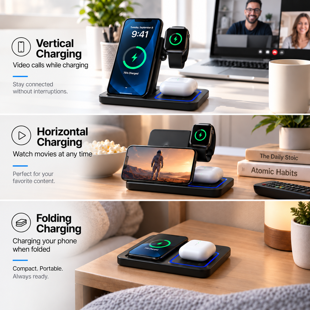 Bellam 3-in-1 Foldable Wireless Charging Station